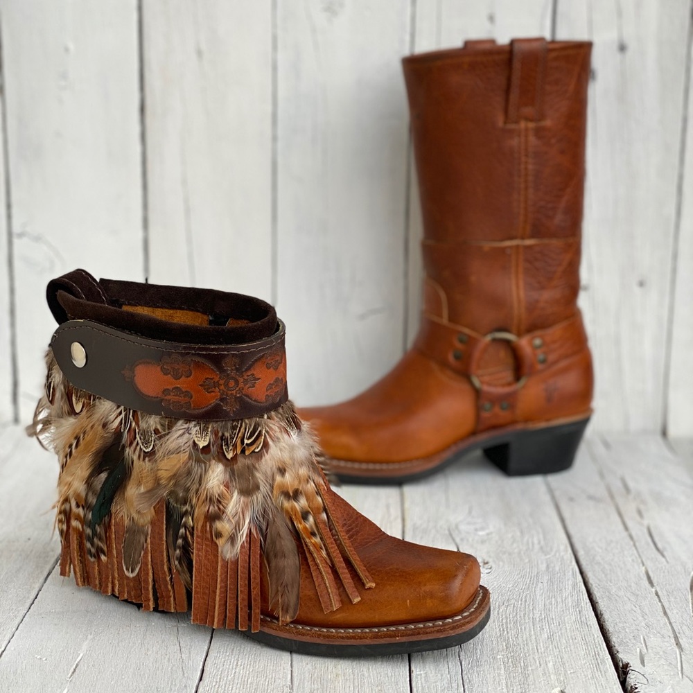 Size 6, Upcycled FRYE boots, ankle boots
